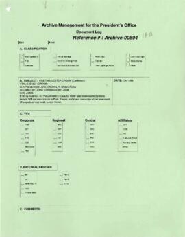 President Wolfensohn - Briefing Book for President's Meetings and Events - Lester Crown - Confirm...