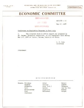 Economic Committee Papers - China, Republic - Taiwan - EC/O/68-46 - Conference on Population Prog...