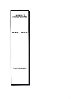 President's Correspondence - James D Wolfensohn - External Affairs - Correspondence - Volume 12