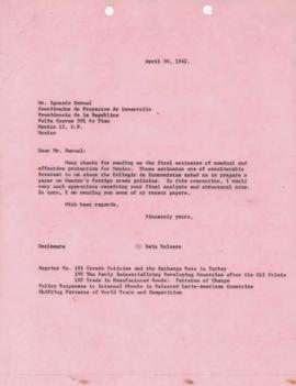 Bela Balassa's chron files - April 1982