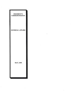 President's Correspondence - James D Wolfensohn - External Affairs - Correspondence - Volume 5