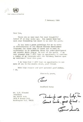 Clausen Papers - United Nations Development Programme (UNDP) - Correspondence 02
