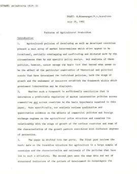 Agriculture - Patterns of Protection, by P.L. Scandizzo - Draft paper