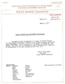 Development Policy - Policy Review Committee [PRC] - Global Target for Development - March 1977