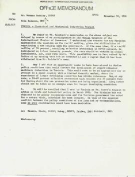 Bela Balassa's chron files - November 1981
