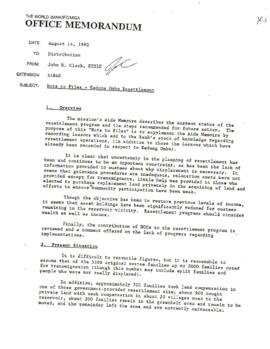 Kedung Ombo Resettlement - Memo - August 14, 1992