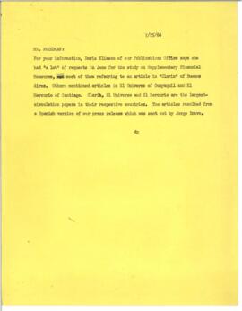 Irving Friedman UNCTAD Files: Press Commentary on Supplementary Finance Study - Correspondence
