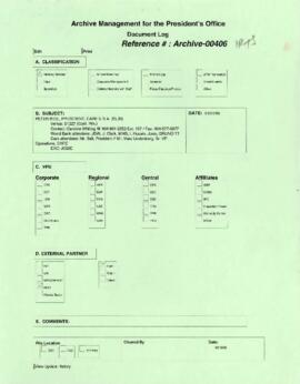 President Wolfensohn - Briefing Book for President's Meetings and Events - Peter Bell - President...