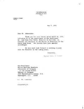 Paraguay - President Barber Conable Country Files - Correspondence