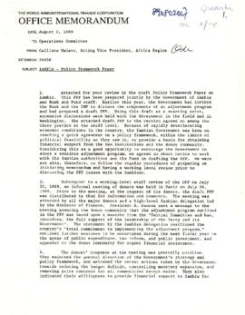 Zambia - Moeen Qureshi Files - Country Strategy Papers [CSP] - 1985 to 1989