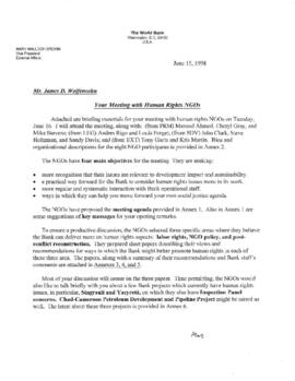 Meeting with Human Rights Non-Governmental Organizations [NGO's] - June 16, 1998