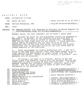 Population, Health and Nutrition [PHN] - Ukraine - Health - General - 1993 Correspondence - Volume 1