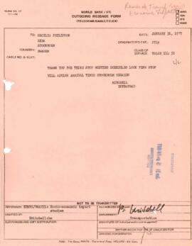 Kenya Socio Economic Impact - Research Study R-903 Documents 1975 / 1977 Correspondence - Volume 1