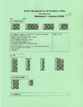 President Wolfensohn - Briefing Book for President's Meetings and Events - Dinner - International...