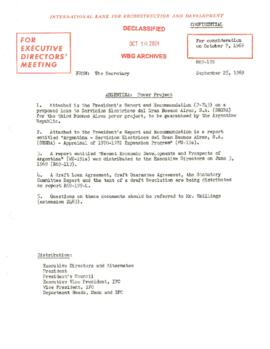 Economic Committee Papers - Argentina - R69-199 - Power Project