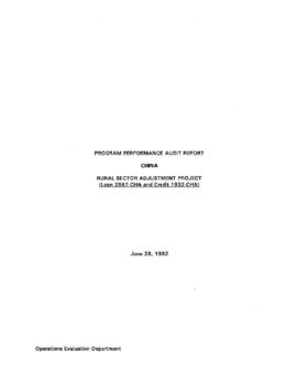 CHINA:  RURAL SECTOR ADJUSTMENT PROJECT - PPAR - 1v