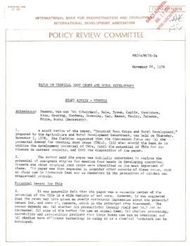 Development Policy - Policy Review Committee [PRC] - Tropical Root Crops - October 1978 - Novembe...