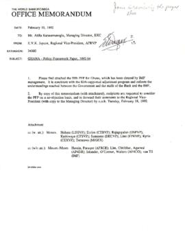 Subject Files: Country Files - Ghana - Correspondence 01