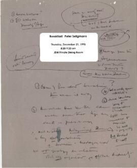 President Wolfensohn - Briefing Book for President's Meetings and Events - Breakfast Meeting - Pe...