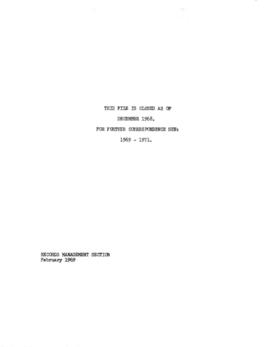 United States Governments - General - Correspondence - 1966 - 1968