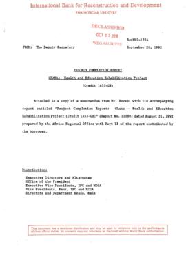 Ghana - Health and Education Rehabilitation Project - PCR Files - 1v