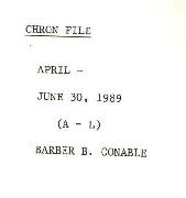 President Barber Conable Chronological Records - Outgoing - Correspondence - A-L - April 1 - June...