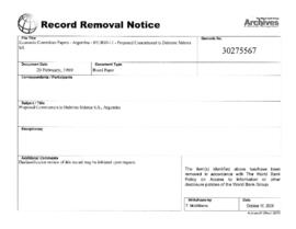 Economic Committee Papers - Argentina - IFC/R69-11 - Proposed Commitment to Dalmine Siderca SA