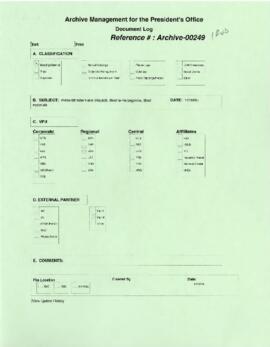 President Wolfensohn - Briefing Book for President's Meetings and Events - Prime Minister Haris S...