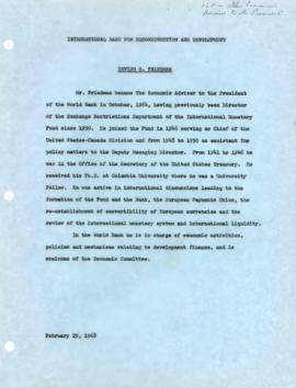 Irving S. Friedman - Chronological File - 1968 Correspondence - Volume 1
