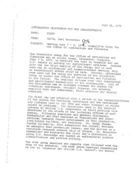 CGIAR: Consultative Group for the Office of Agriculture and Fisheries - Meeting of July 7-8, 1970...