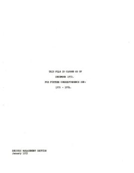 Bank Administration and Policy - Economics Department - Research Program - 1969 / 1971 Correspond...