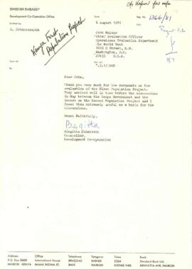Population Project (01) - Kenya - Credit 0468 - P001241 - Correspondence