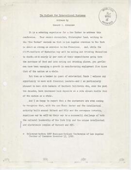 Johnson, Howard C. - Articles and Speeches (1966 - 1967) - 1v