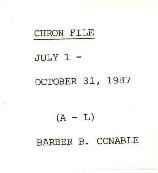 President Barber Conable Chronological Records - Outgoing - Correspondence - A-J - July 1 - Octob...