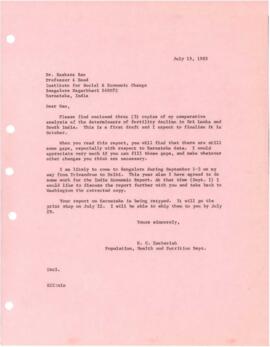 K.C. Zachariah - Chronological Records - July 13 - December 16, 1983