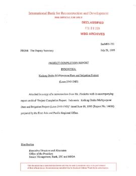 Indonesia - Kedung Ombo Multipurpose Dam and Irrigation Project - Project Completion Report - Cor...