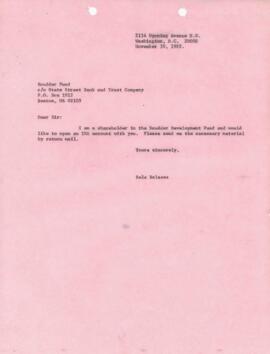 Bela Balassa's chron files - November 1982
