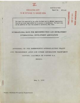 Brazil - Electrical Power Study - Central Eletrica de Furnas S.A. [FURNAS] I - Reports - 1965 - 1968