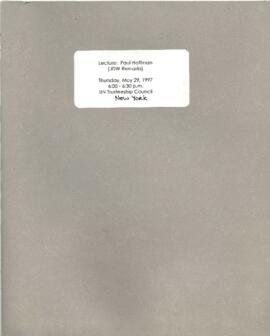 President Wolfensohn - Briefing Materials for President's Speeches - Lecture - Paul Hoffman - May...