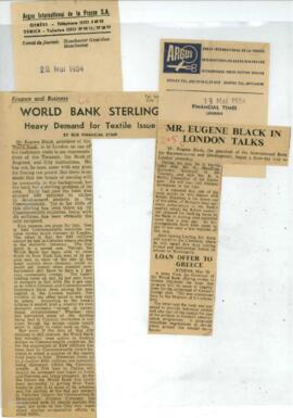 Eugene Black - Mr. Black's trip to London - March 1954