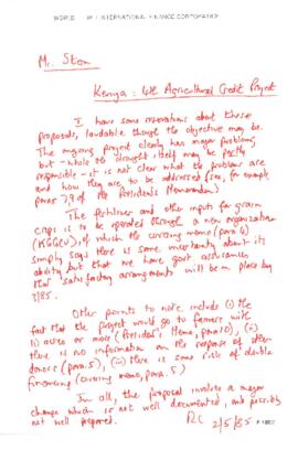 Kenya - Fourth Agricultural Credit Project (04) - Loan Committee Project File