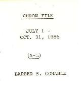 President Barber Conable Chronological Records - Outgoing - Correspondence - A-L - July 1 - Octob...
