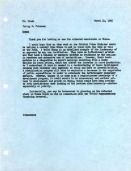 Irving S. Friedman - Chronological File - 1965 Correspondence - Volume 1