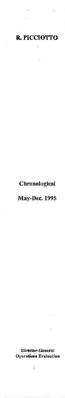 R. Picciotto - Director-General Operations Evaluation - Chronological - May 1995 through December...