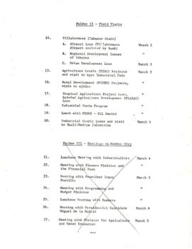 President A. W. Clausen Itinerary / Briefing files: Mexico, March 1982 and August 1984 - Correspo...