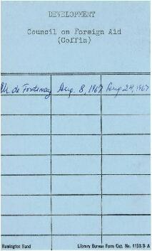 Operational - Development - Council on Foreign Aid - Coffin - Correspondence