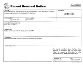 President Wolfensohn - Briefing Book for President's Meetings and Events - Luncheon - Ruth Harkin...