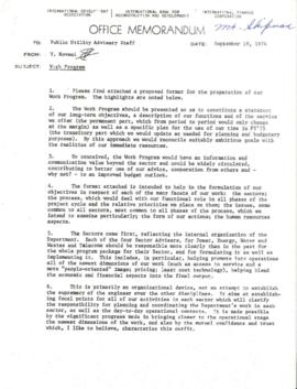 Water and Waste - Work Program - 1974 Correspondence
