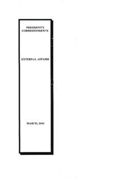 President's Correspondence - James D Wolfensohn - External Affairs - Correspondence - Volume 3