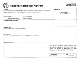 President Wolfensohn - Briefing Book for President's Meetings and Events - International Finance ...